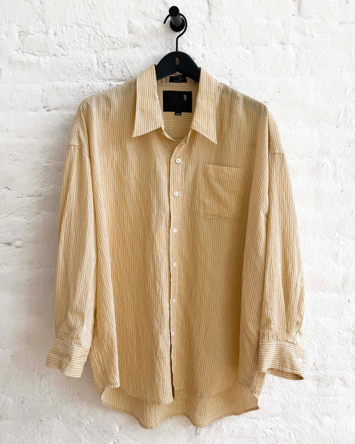 Drop Neck Shirt | Orange Stripe