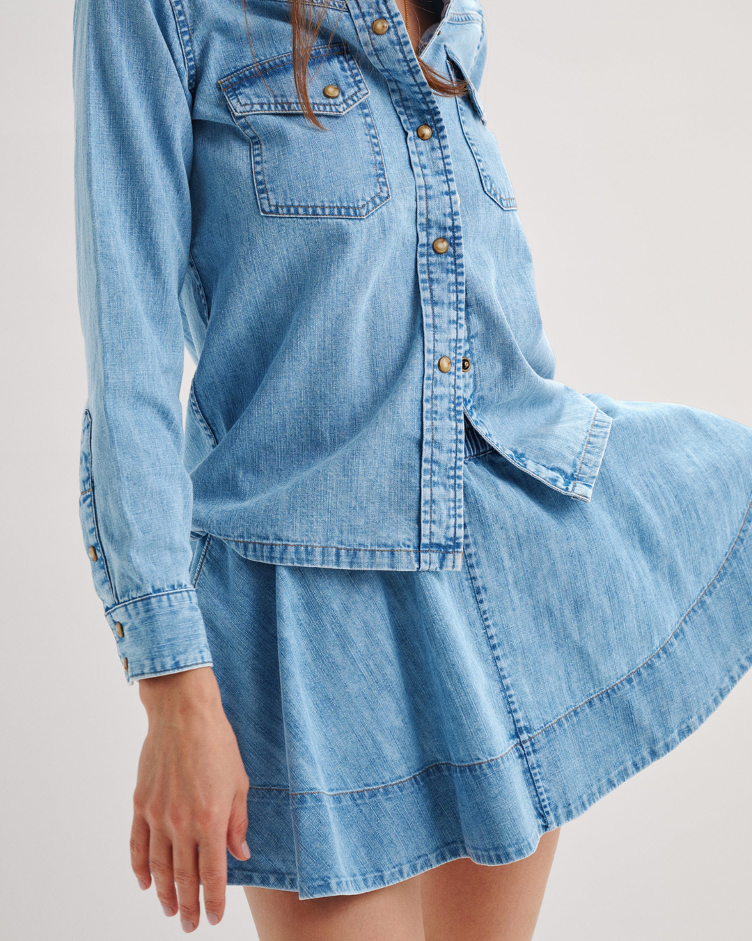 Lina Mini Denim Skirt | Okeanos