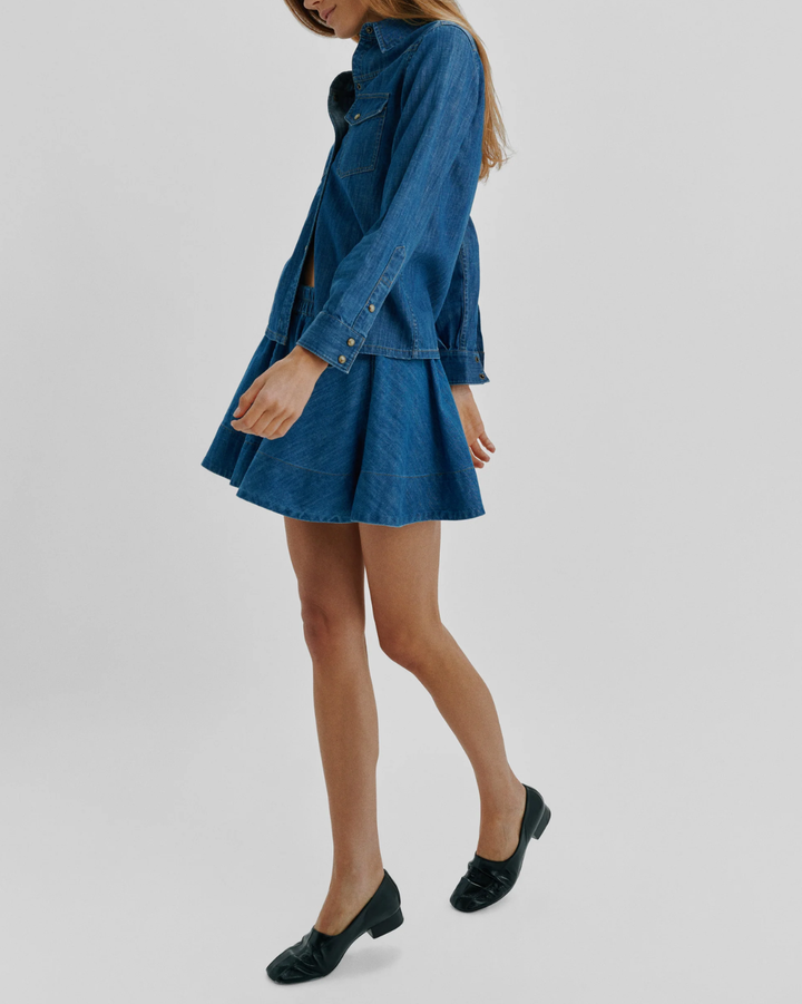 Lina Mini Denim Skirt | Aegean