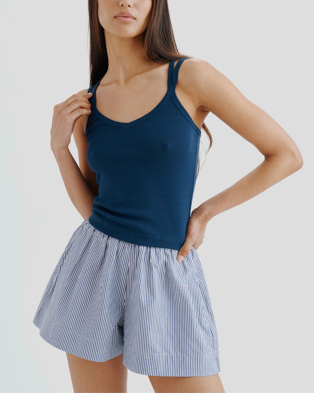 Shkip Shorts | Navy Stripe