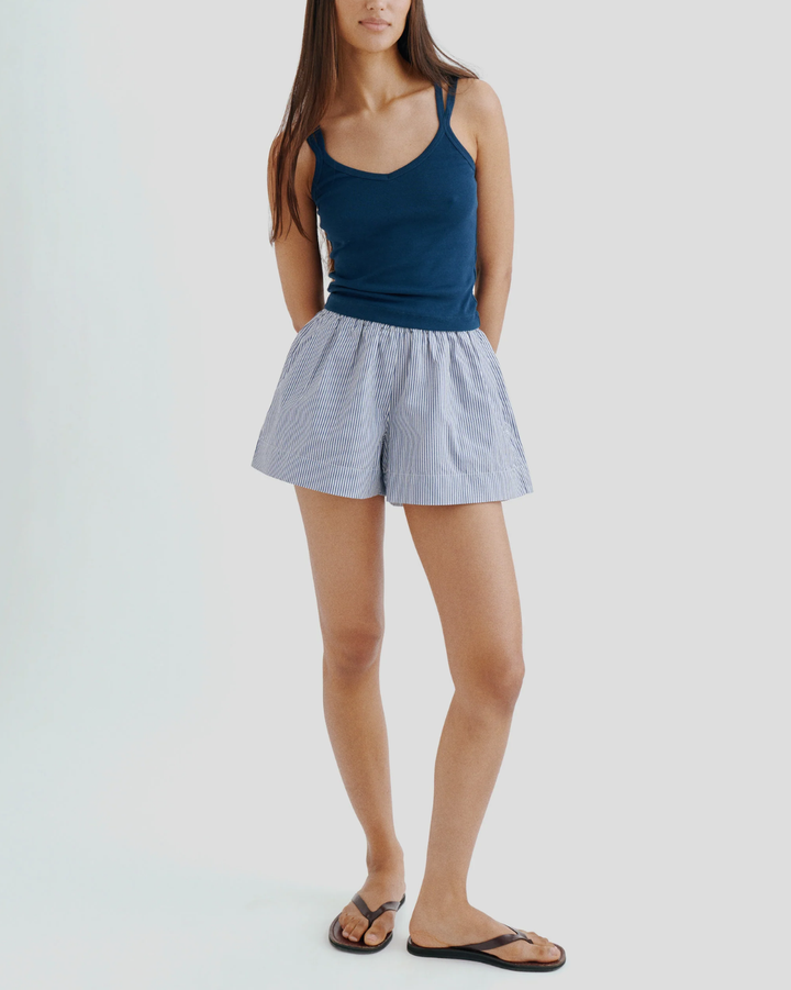 Shkip Shorts | Navy Stripe