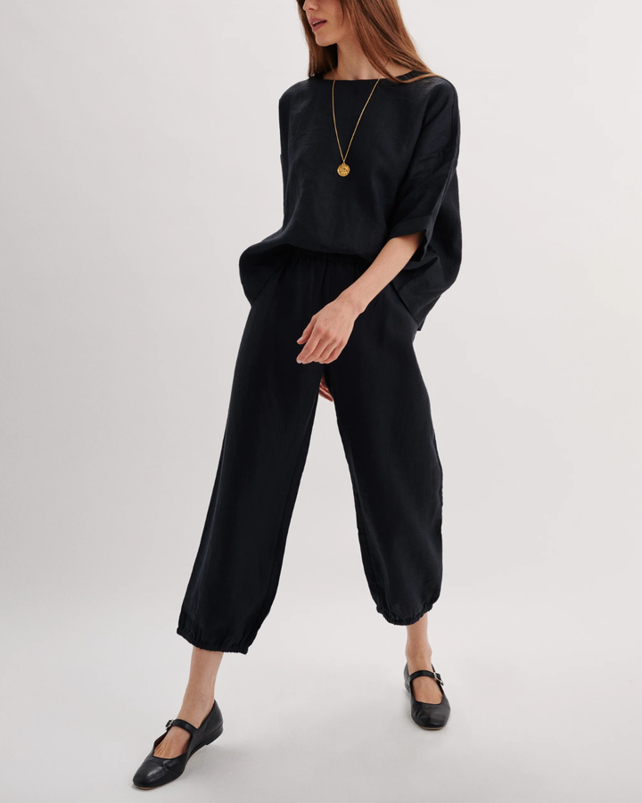 Delos Linen Pant | Black