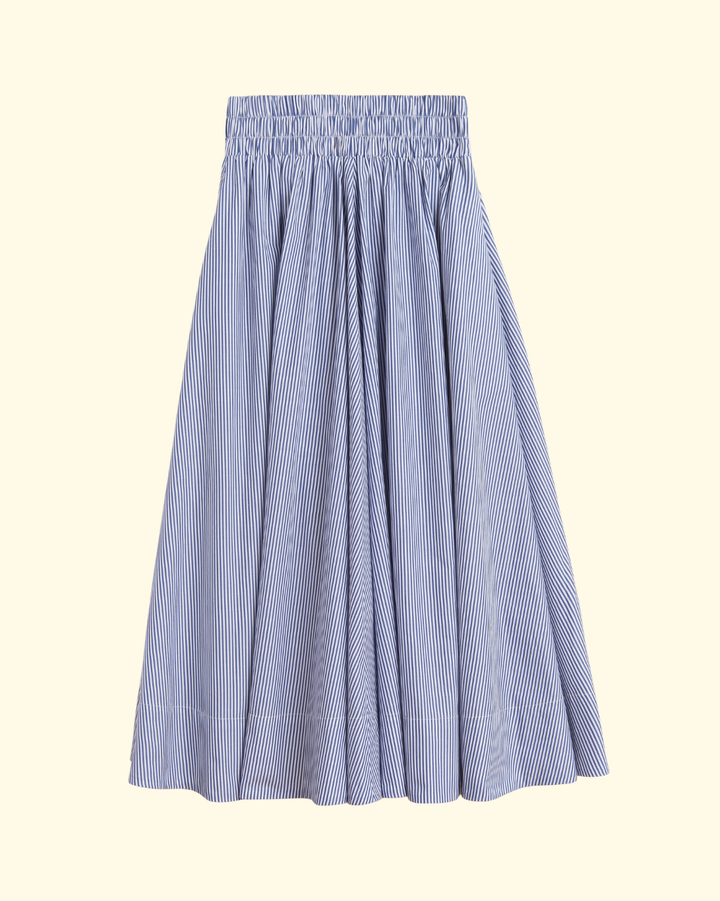 Kyria Poplin Skirt | Navy Stripe