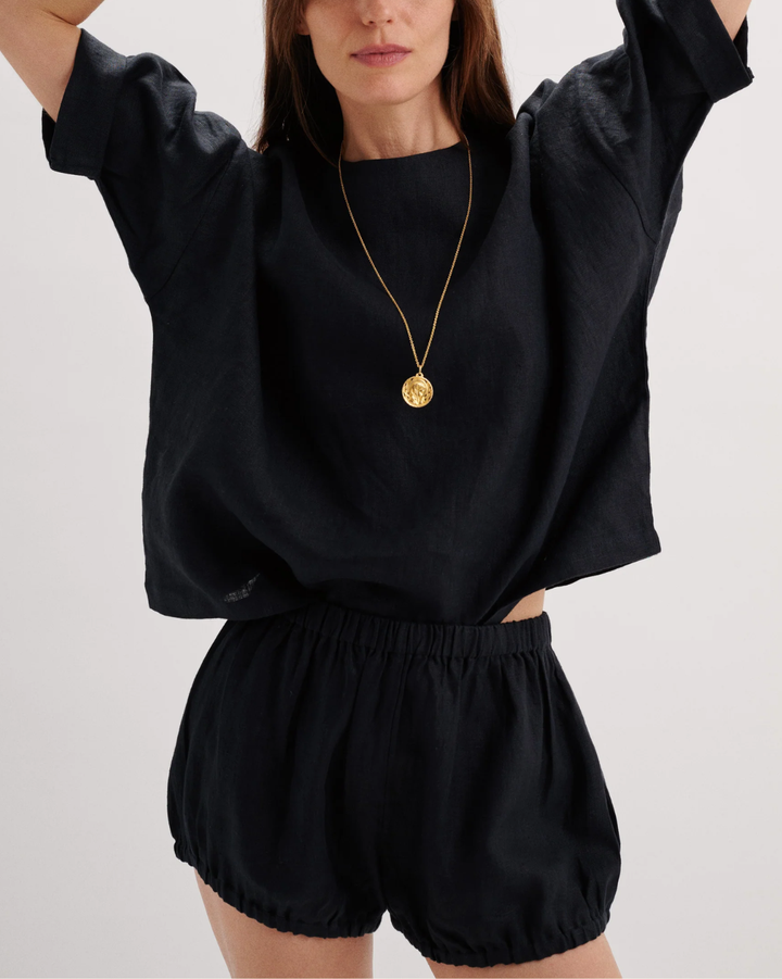 Hera Linen Bloomers | Black