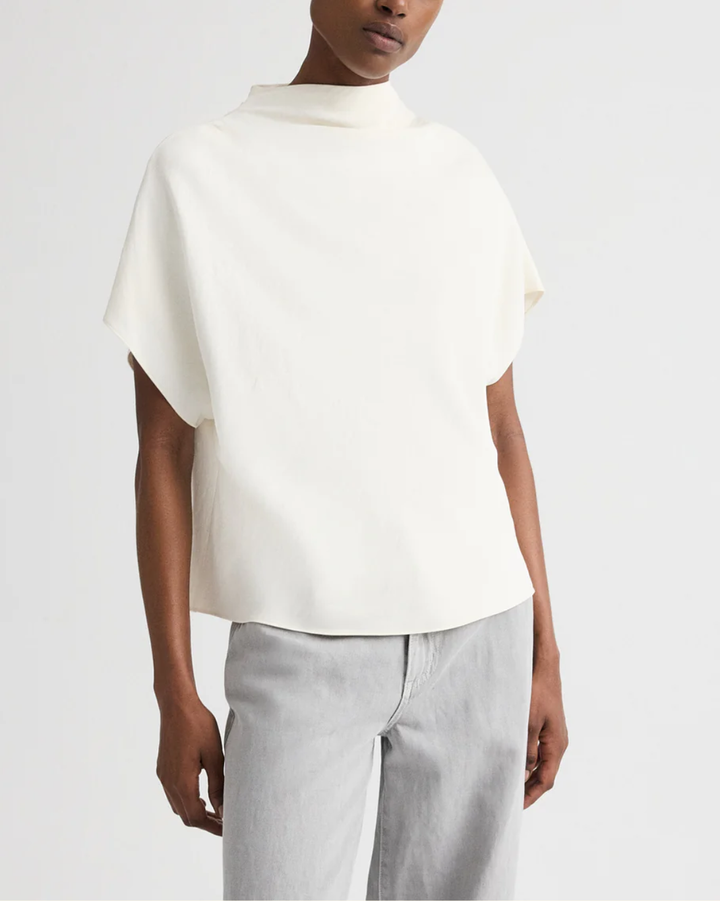 Mock Neck Tee | Bone