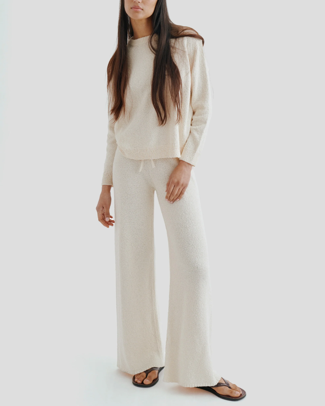 Calla Boucle Cotton Pants | Ecru