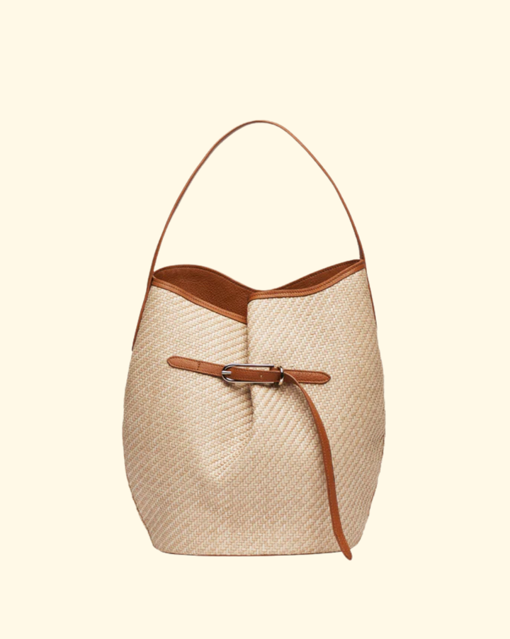 Belted Bucket Bag Large | Beige