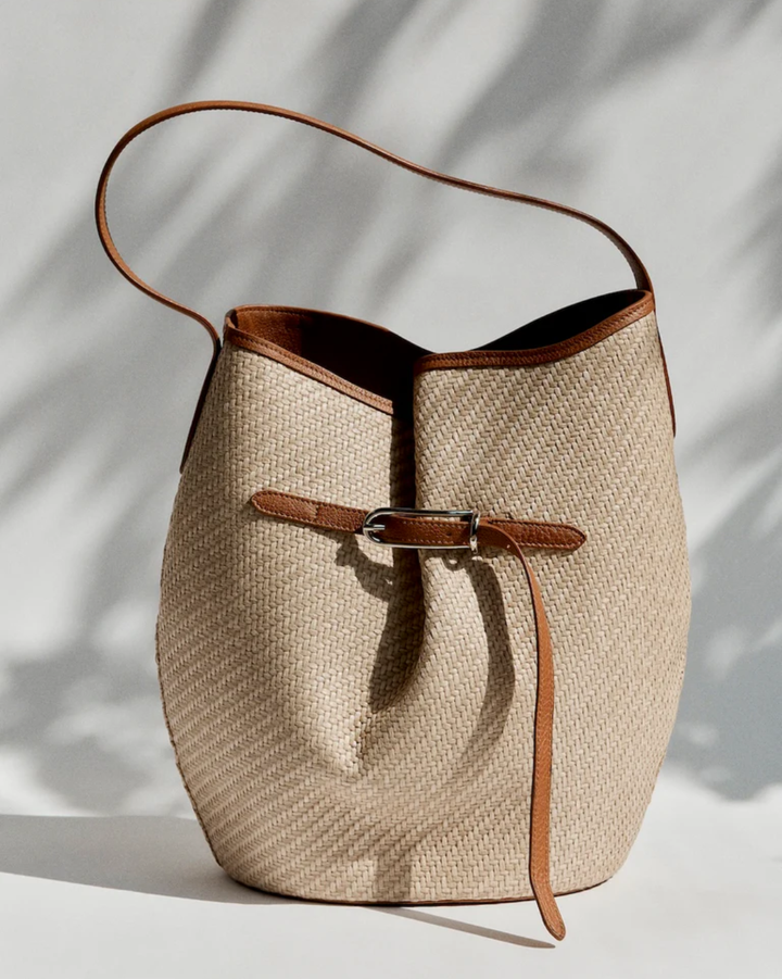 Belted Bucket Bag Large | Beige