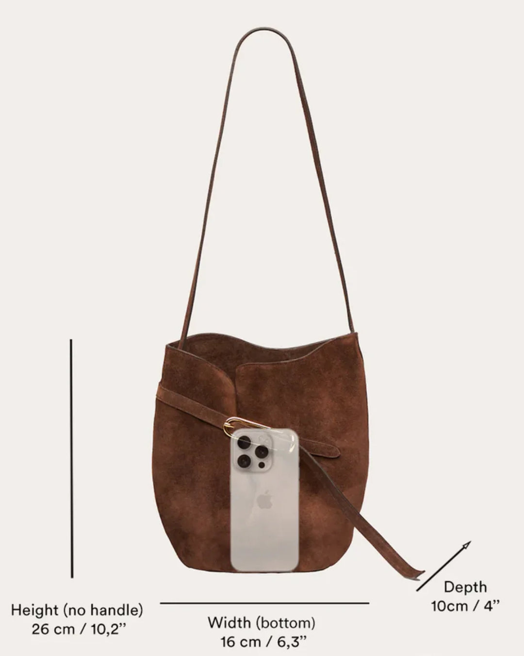 Belted Bucket Bag | Navy Suede