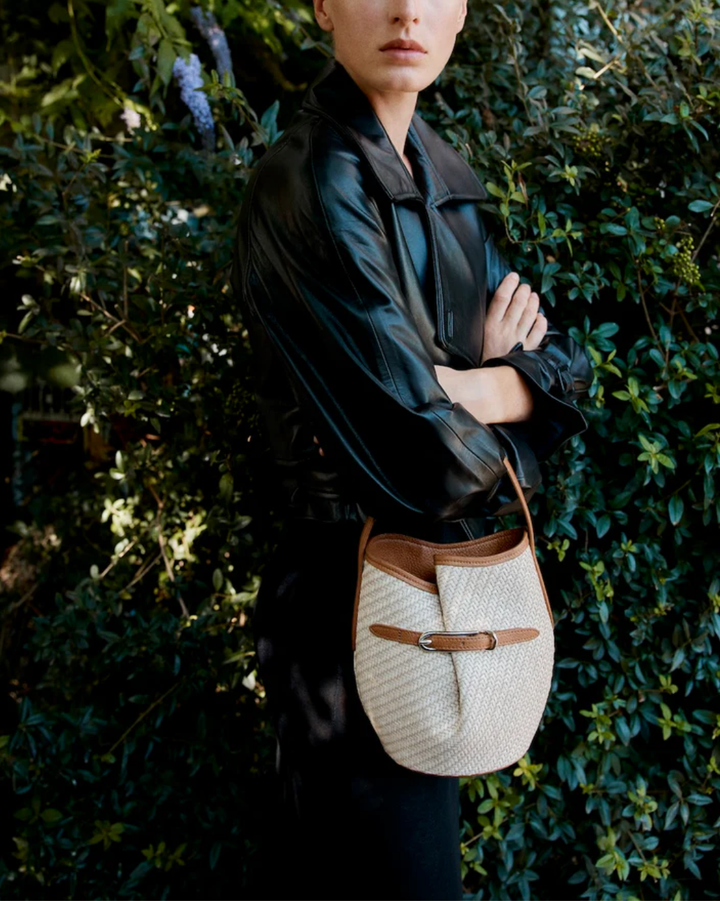 Belted Bucket Bag Mini | Beige