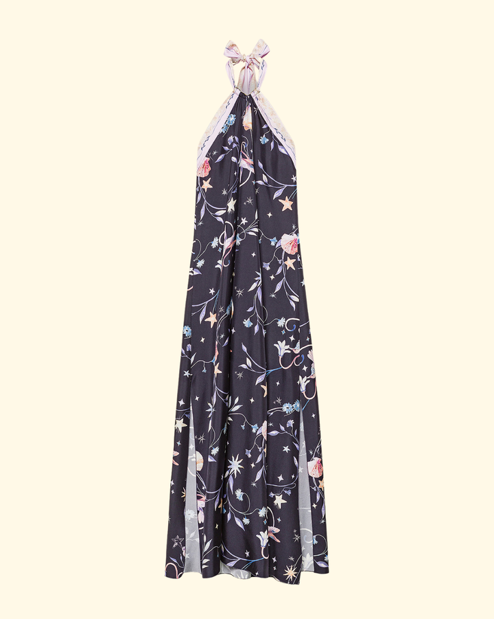"Deliverance" Twill Neckline Dress | Midnight