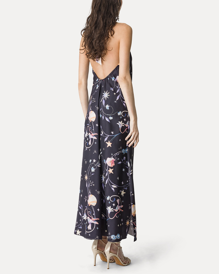 "Deliverance" Twill Neckline Dress | Midnight