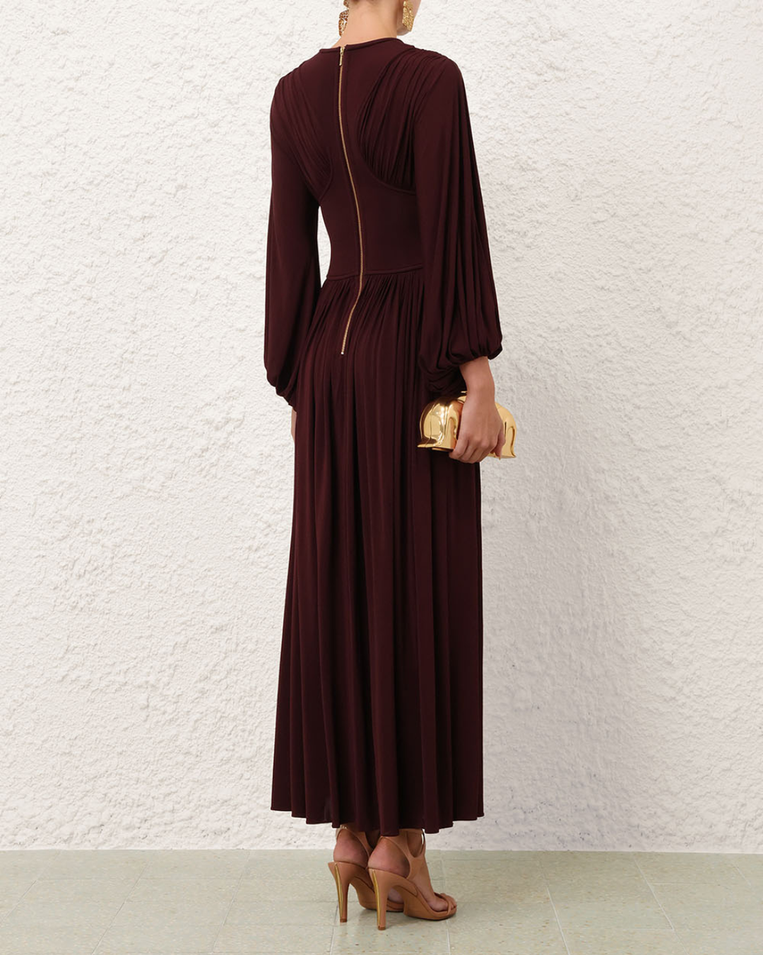 Luna Billow Maxi Dress | Mahogany