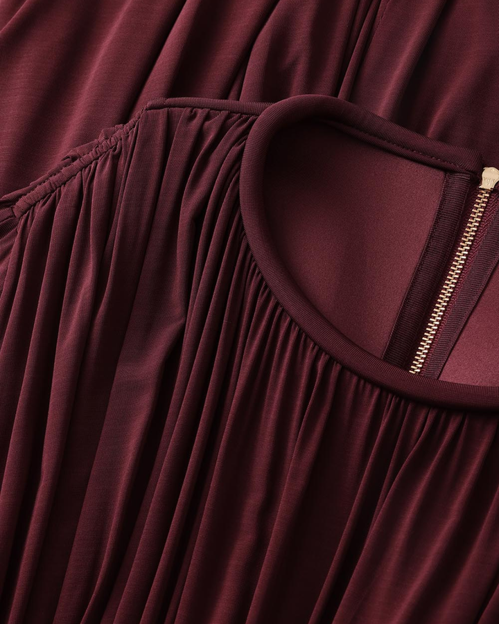 Luna Billow Maxi Dress | Mahogany