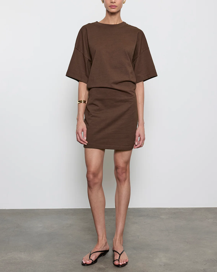 S/S Supima Curve Mini Dress | Chocolate