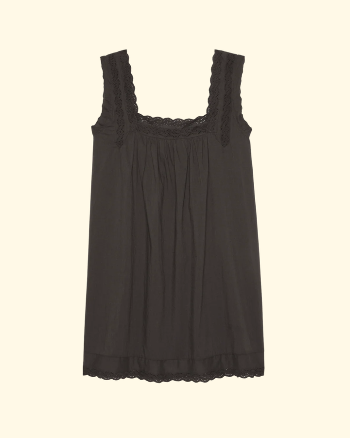 The Eyelet Mini Tank Dress | Black