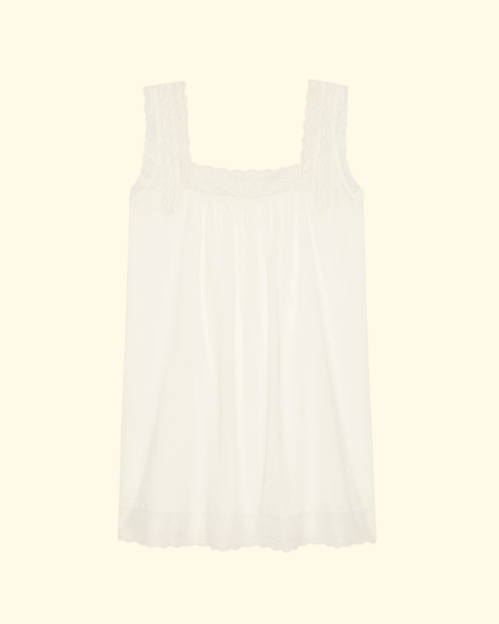 The Eyelet Mini Tank Dress | True White