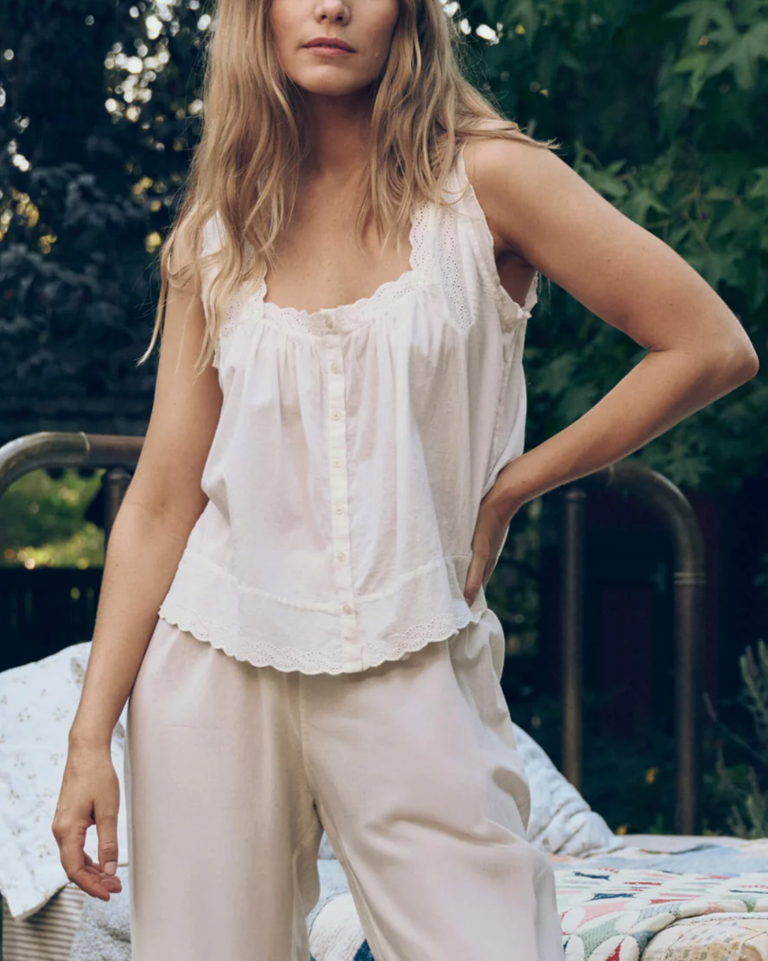 The Eyelet Tank | True White