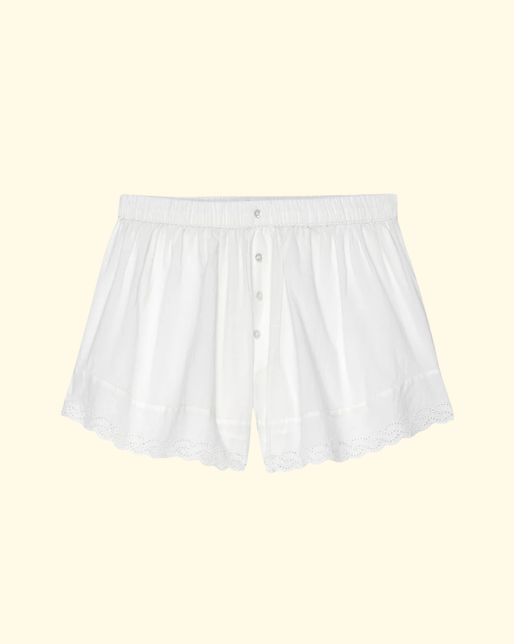 The Eyelet Tap Short | True White