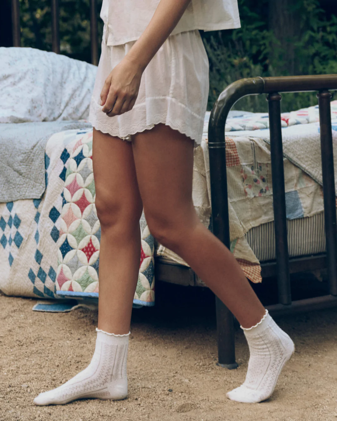 The Eyelet Tap Short | True White