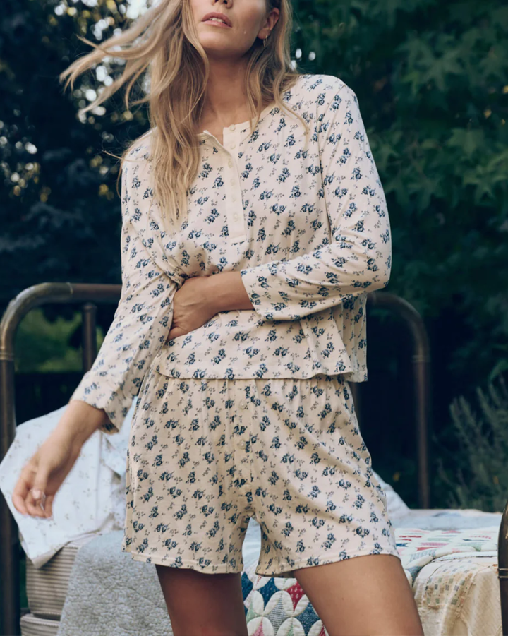 The Crop Sleep Henley | Indigo Rose