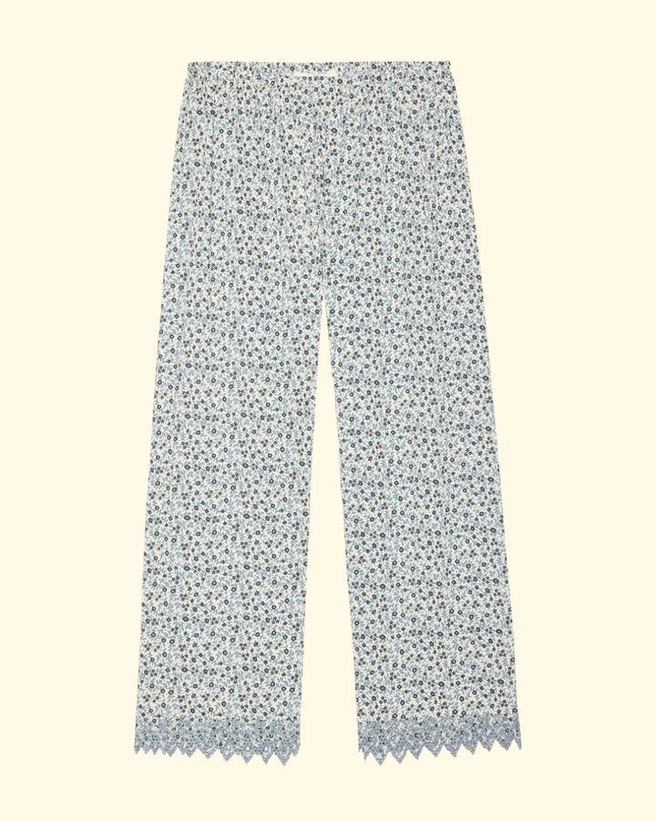 The Easy Sleep Eyelet Pant | Bluebell Ditsy