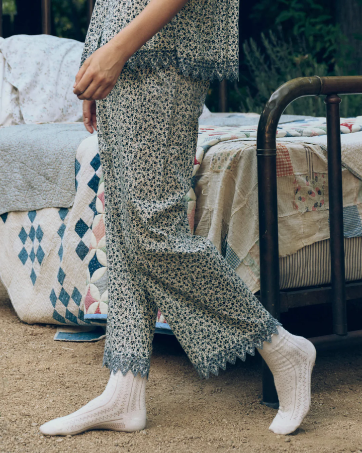 The Easy Sleep Eyelet Pant | Bluebell Ditsy