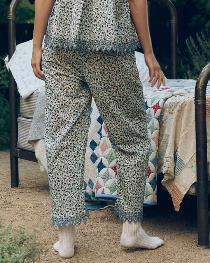 The Easy Sleep Eyelet Pant | Bluebell Ditsy
