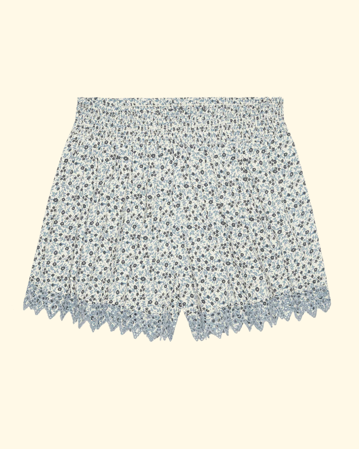 The Smocked Eyelet Short | Bluebell Ditsy