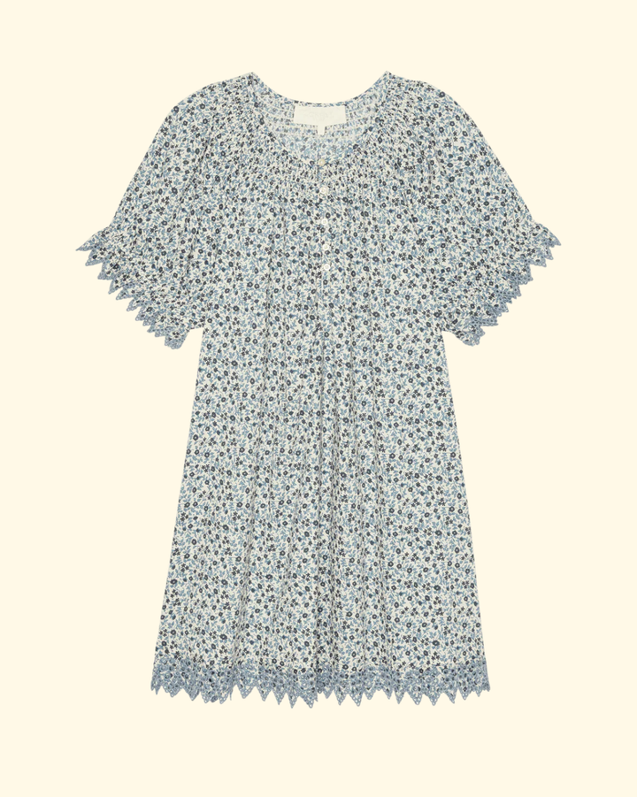 The Smocked Sleep Eyelet Dress | Bluebell Ditsy