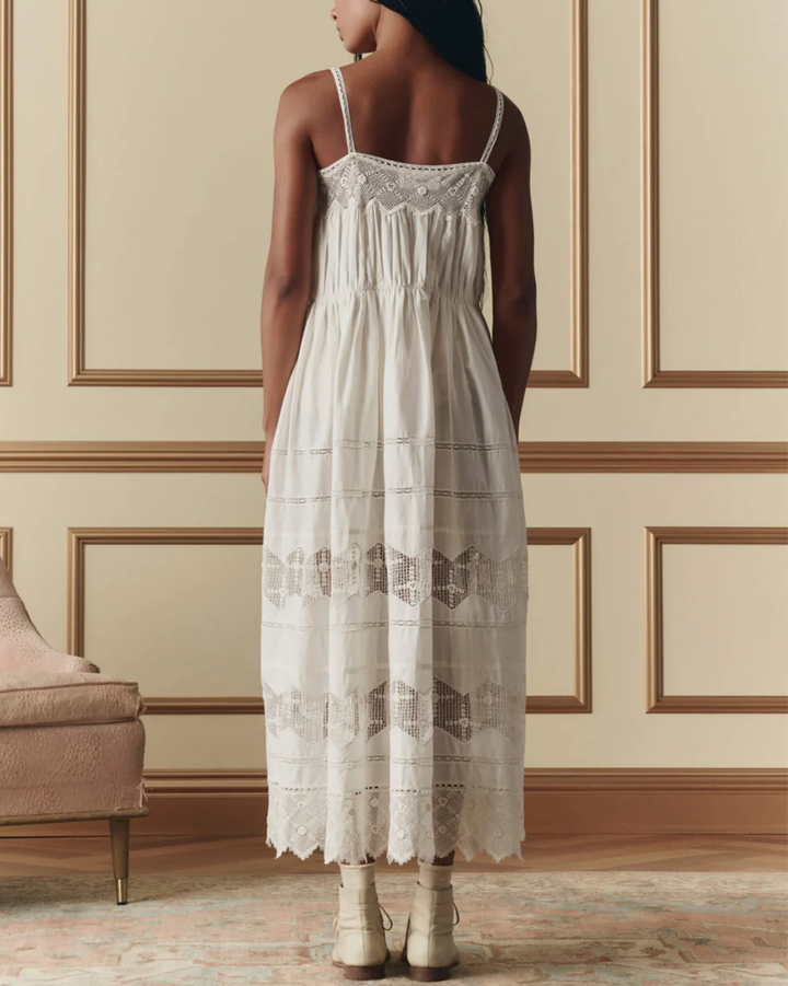 The Rosette Crochet Dress | Cream