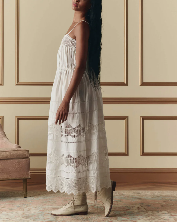 The Rosette Crochet Dress | Cream