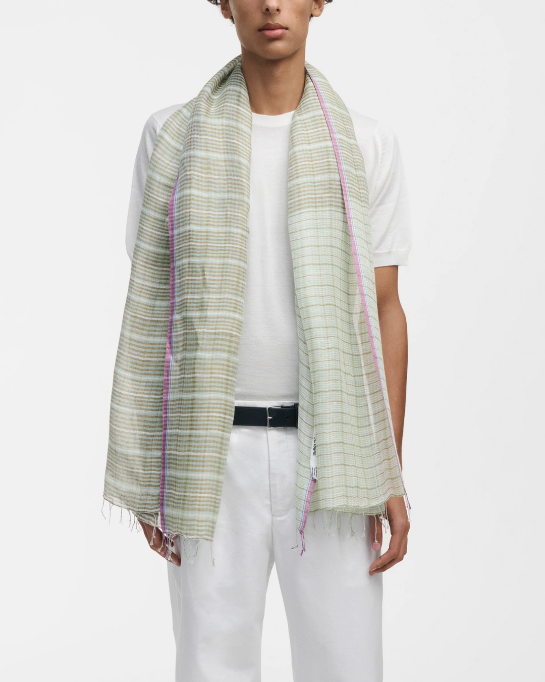 Woven Check Scarf | Seaweed