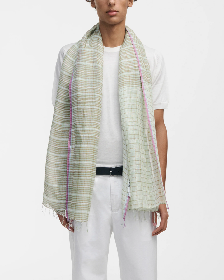 Woven Check Scarf | Seaweed