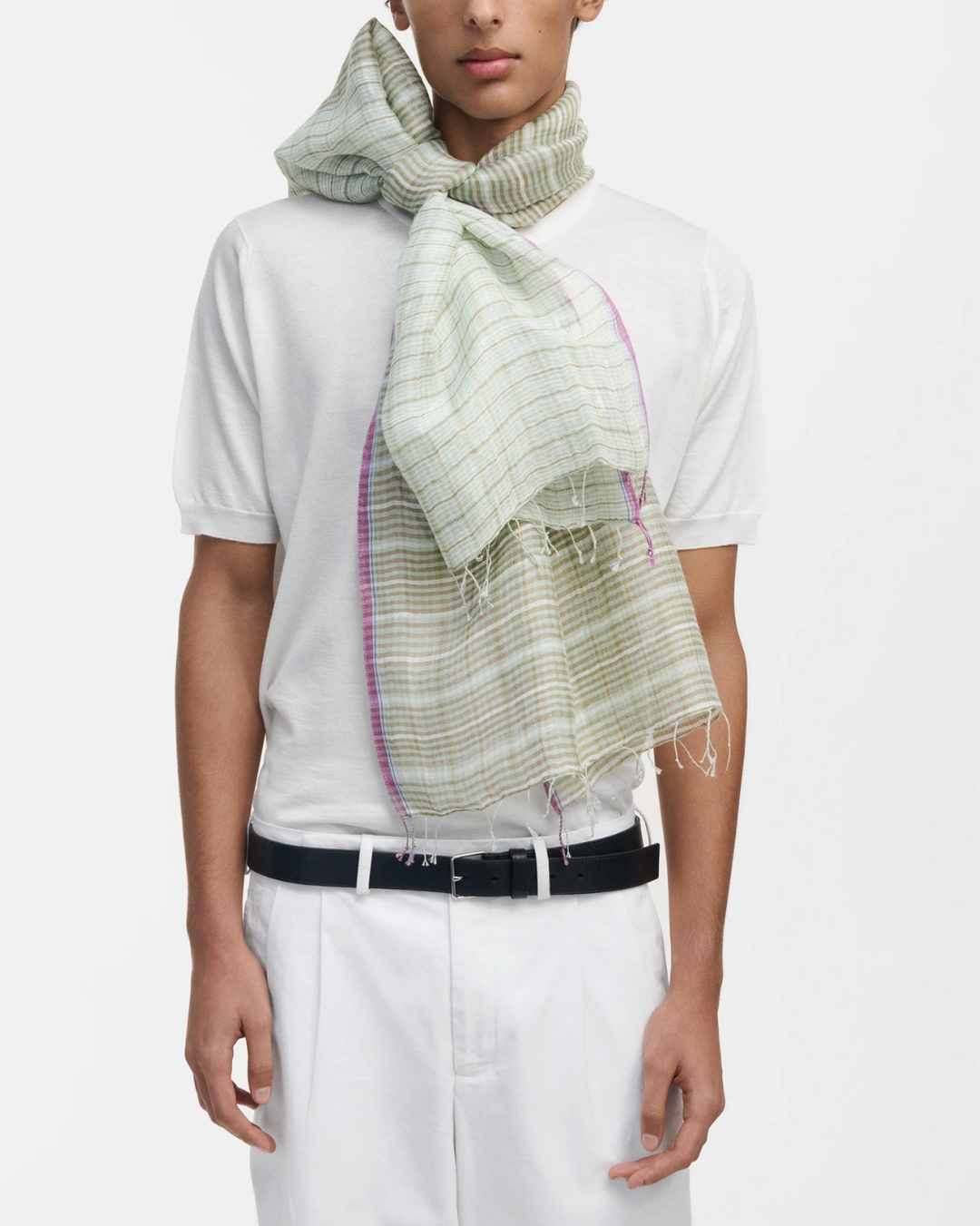 Woven Check Scarf | Seaweed