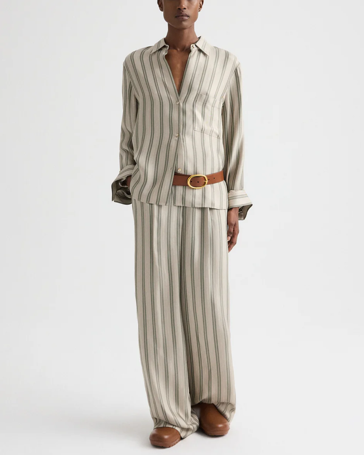 Hudson St Pant | Ivory/ Green