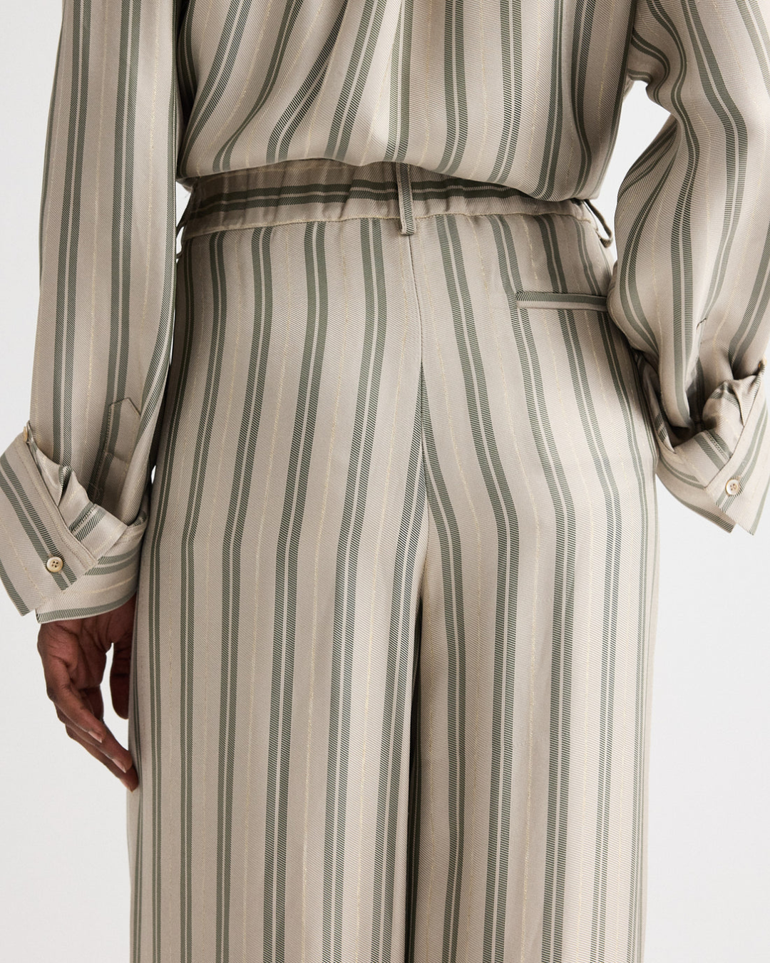 Hudson St Pant | Ivory/ Green