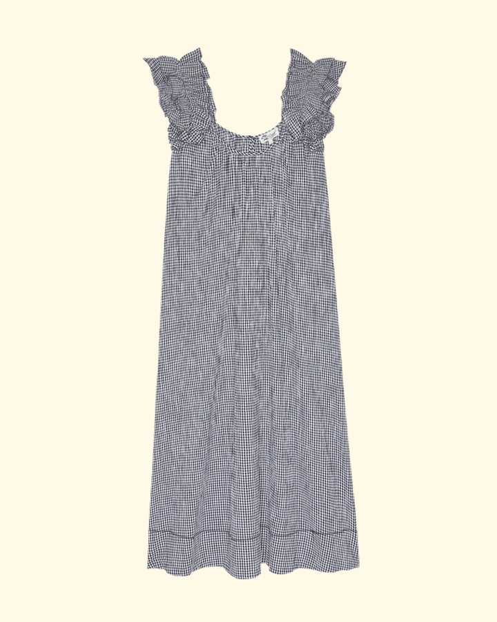 The Ruffle Coverup | Black & Cream Check