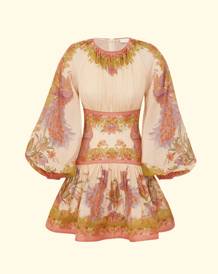 Indra Mini Dress | Chartreuse Scarf Floral