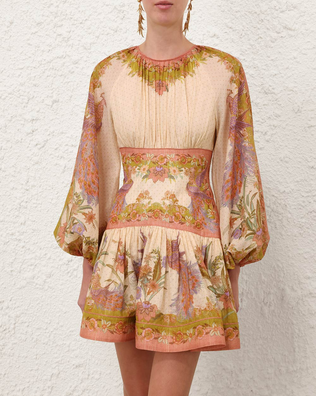 Indra Mini Dress | Chartreuse Scarf Floral