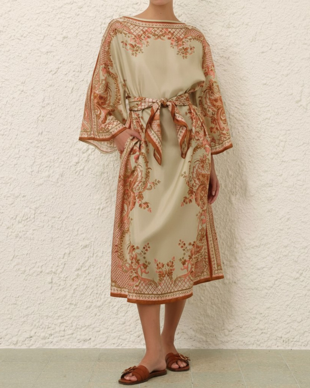 Aster Tunic Midi Dress | Sage Paisley Floral