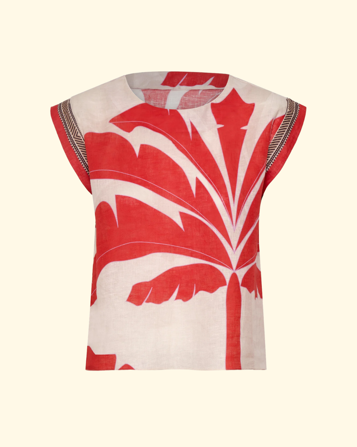 Montera Linen Top | Orange Palms