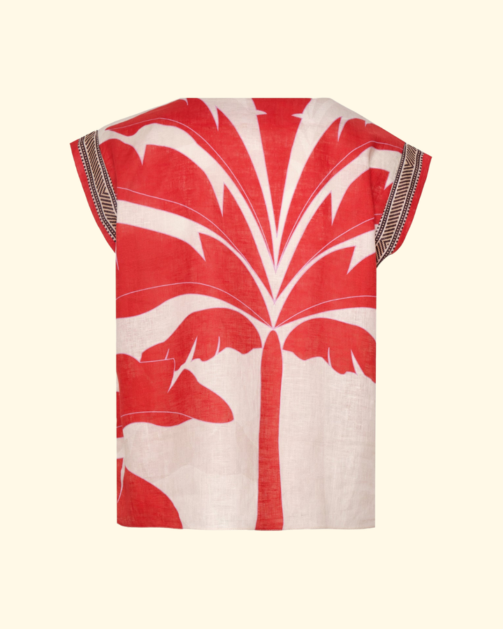 Montera Linen Top | Orange Palms
