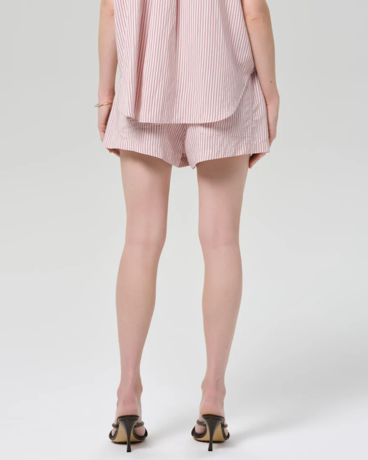 Este Drawstring Short | Raspberry Stripe