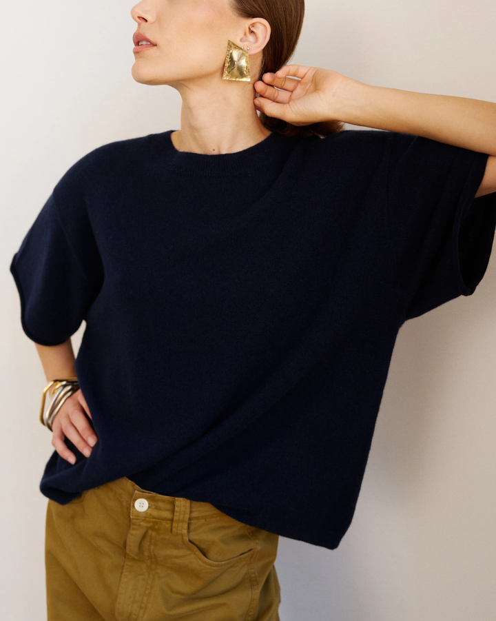 The Cashmere Tee | Navy