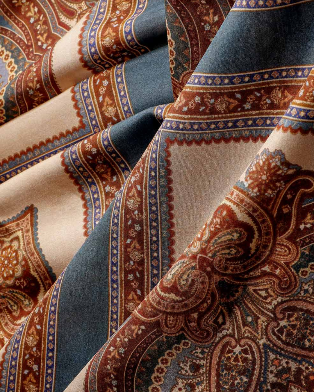 Mahon Waisted Maxi Dress | Dark Blue Paisley