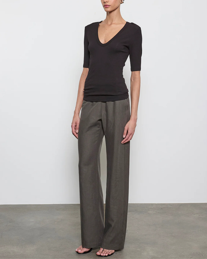 Textured Rib Half Sleeve | Black