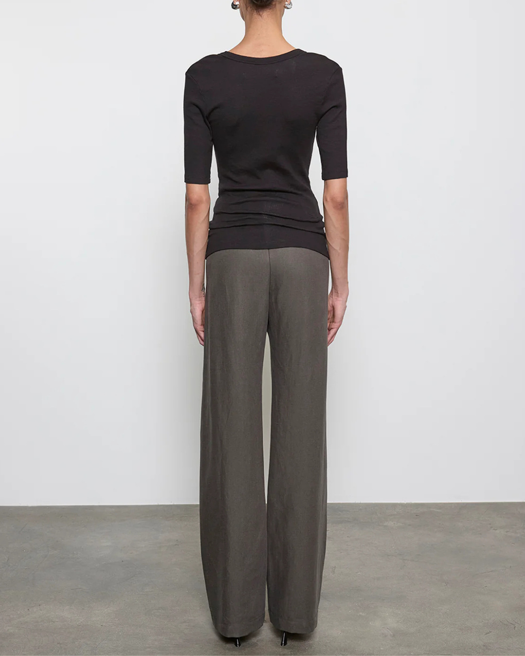 Textured Rib Half Sleeve | Black