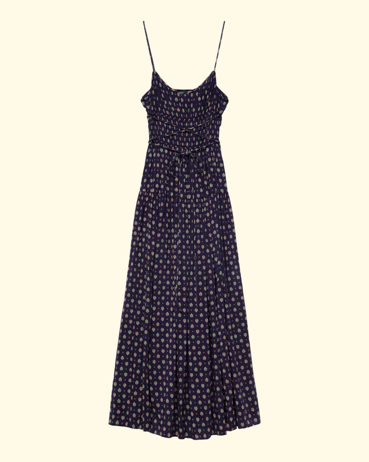 Safia Dress | Navy Cadis Foulard