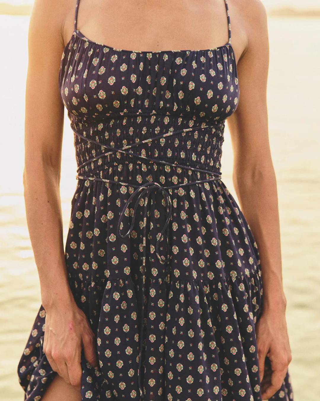 Safia Dress | Navy Cadis Foulard